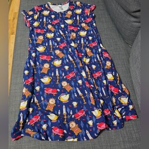 Ambrie Disney Belle Princess Theme Print Dress With Pockets